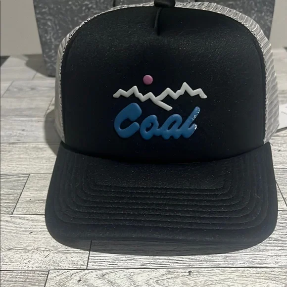 Black and White Trucker Hat with Adjustable Snapback - Picture 2 of 6